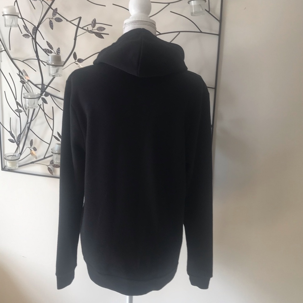 Bow & Drape Black Hoodie Sweatshirt 'Make Pizza Not War' Sequin Detail Sz medium - Picture 7 of 7